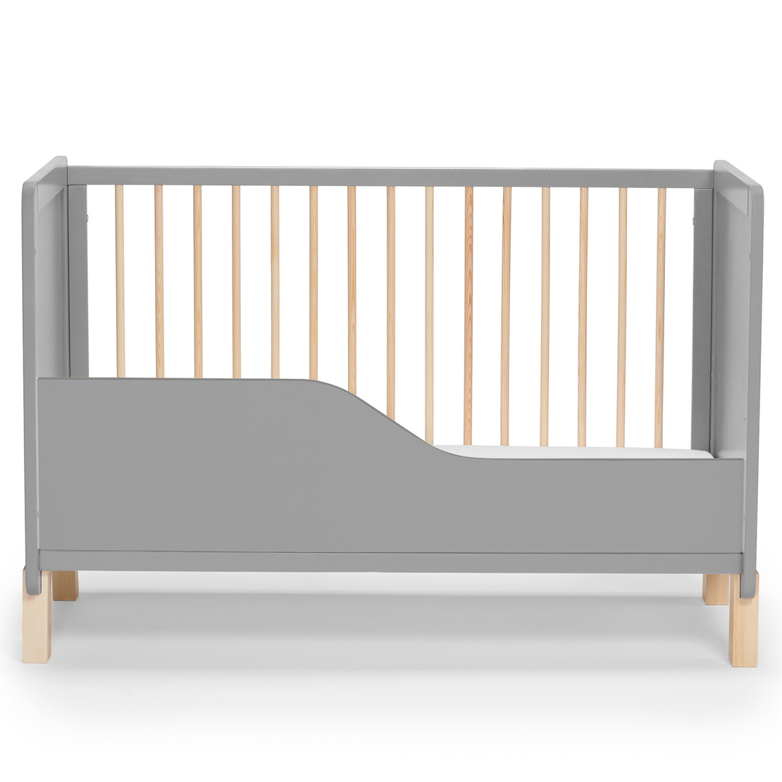 Дървено креватче KinderKraft NICO с матрак, Сиво