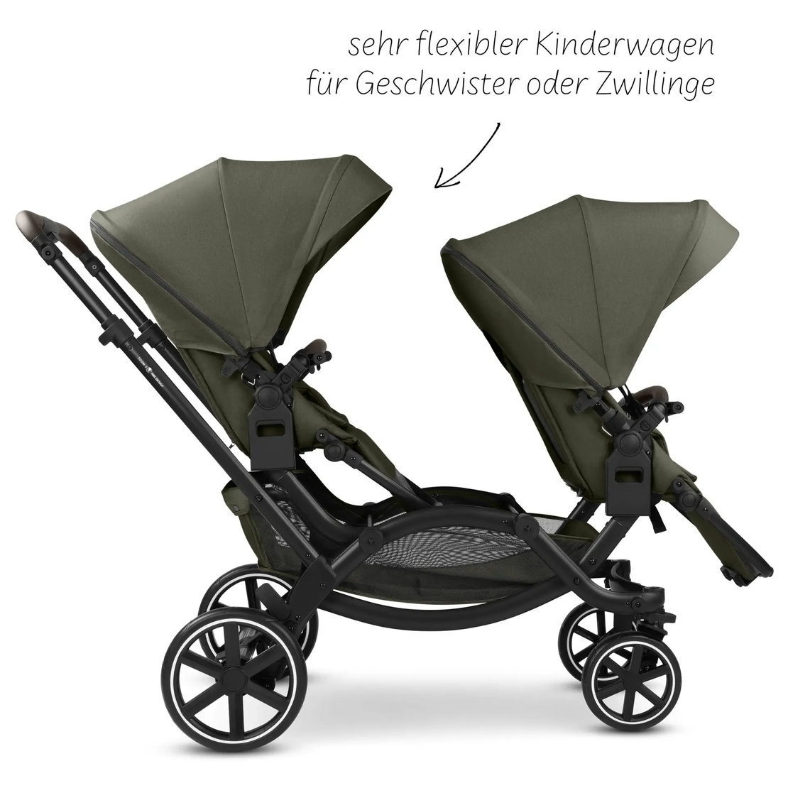 ABC Design Double Stroller Zoom 2 Avocado Комбинирана Детска Количка за Близнаци