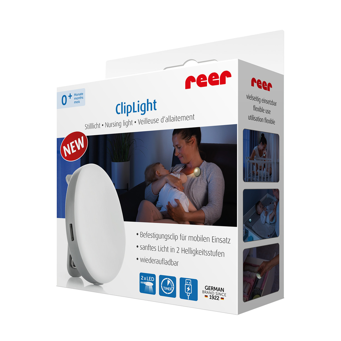  Клипс лампа Reer ClipLight, нежна светлина 