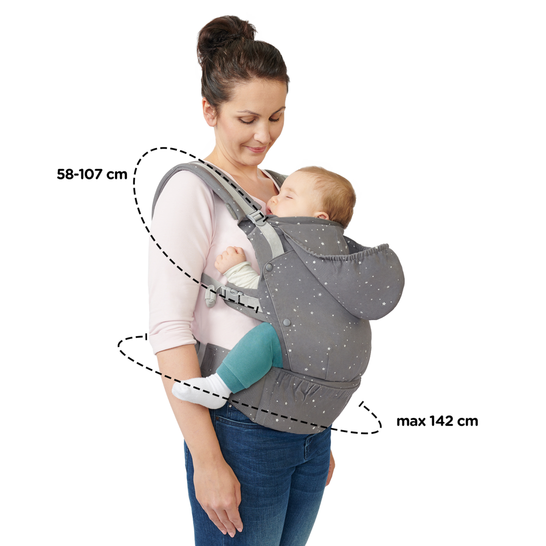  Ергономична раница KinderKraft HUGGY, Звездички 