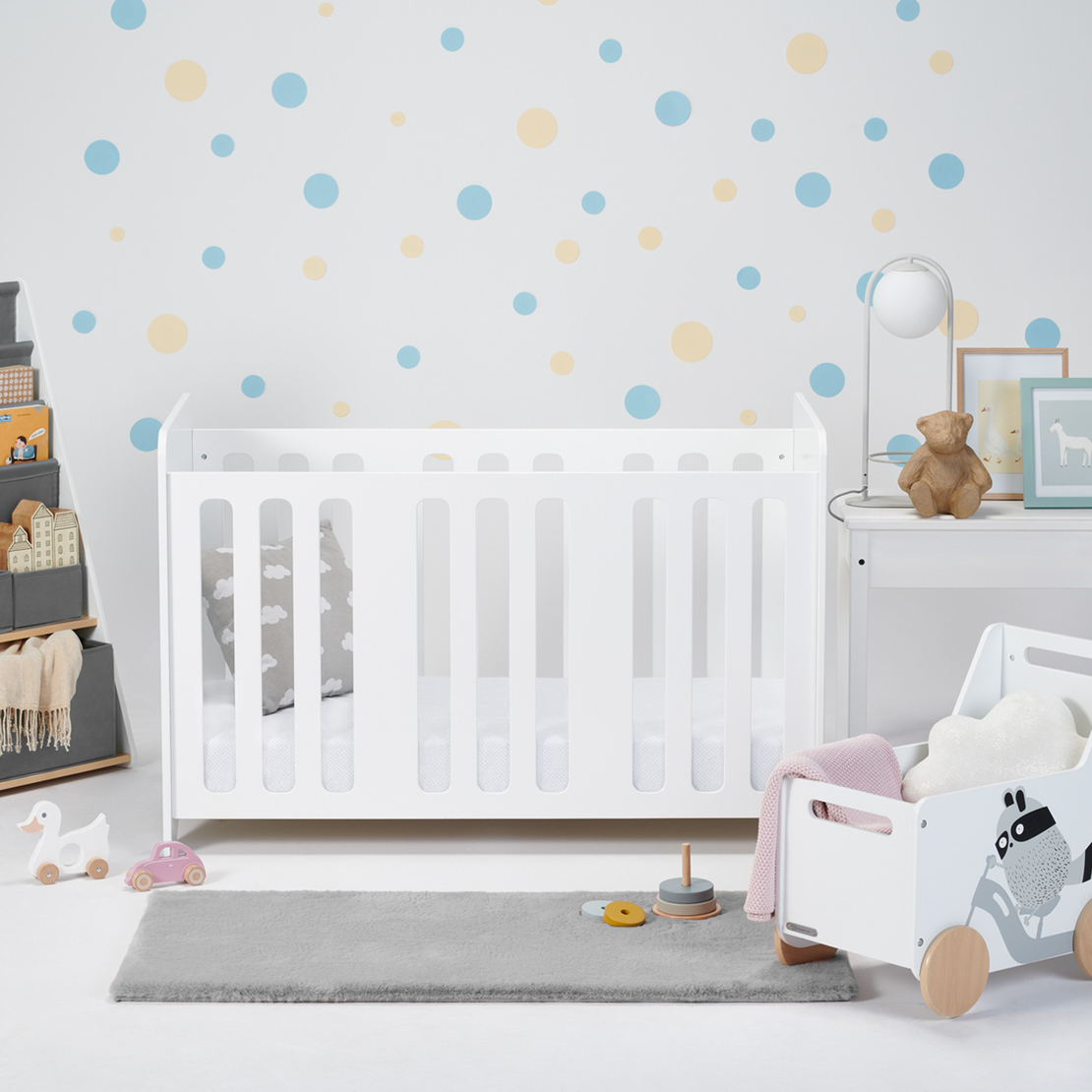 Бебешка кошара KinderKraft STELLO без матрак, Бяла