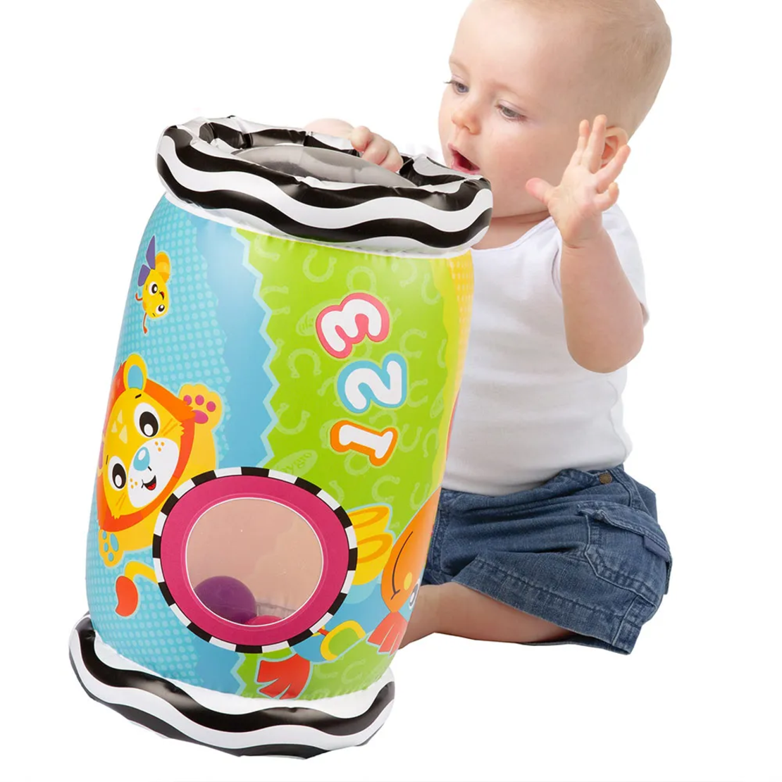 Playgro Pick and Play Roller 6м+ Надуваема Играчка Валяк с Цветни Топки във Вътрешността