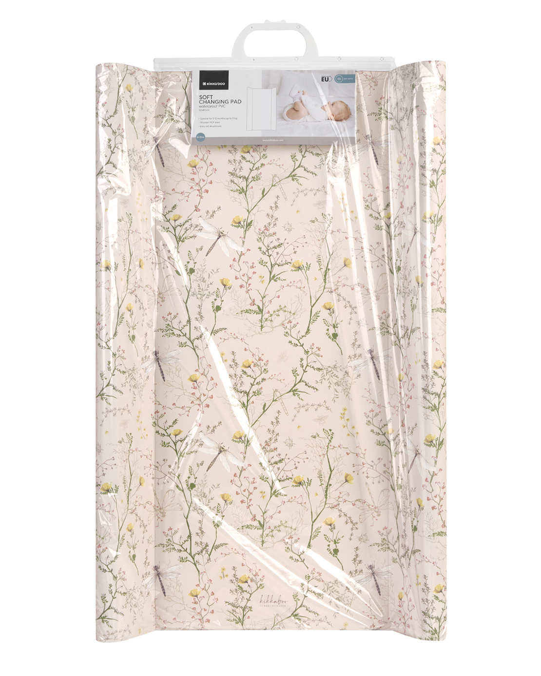 KikkaBoo Мека PVC Подложка за Повиване 70х50см Secret Garden Beige