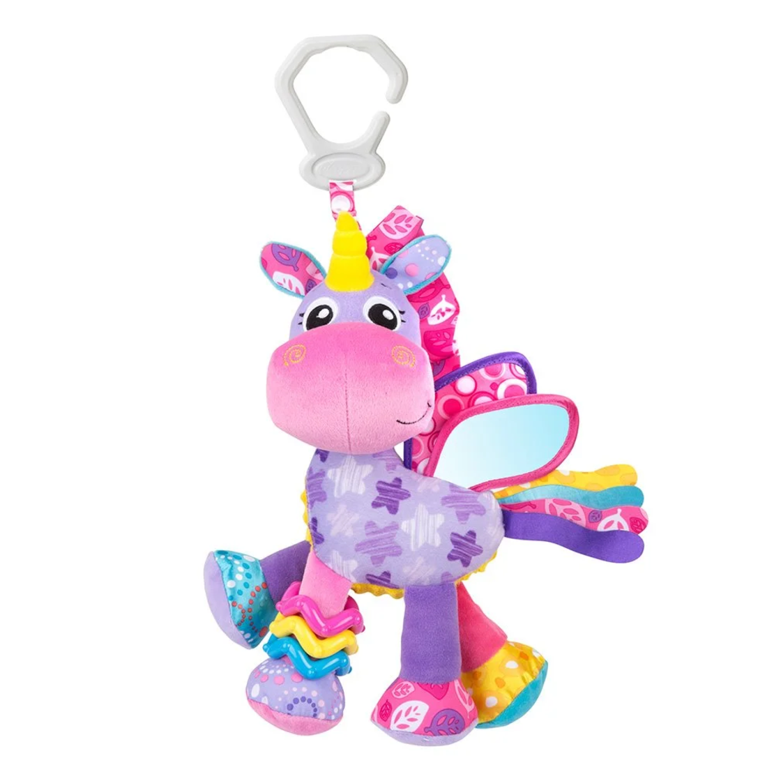 Playgro Activity Friend Еднорог Плюшена активна играчка за закачване на количка или столче за кола от 0м+