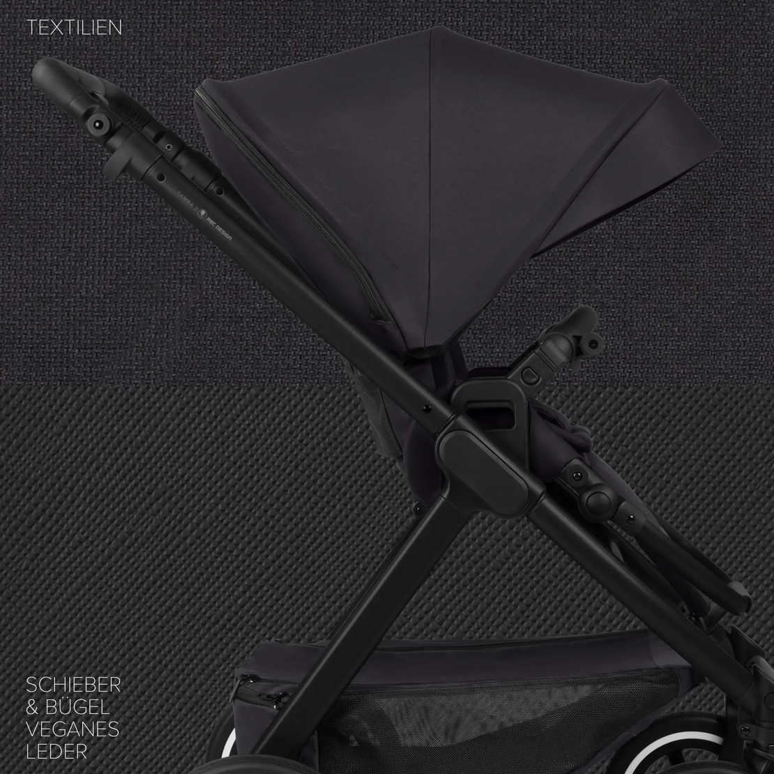 ABC Design Samba 2 Coal Комбинирана Детска Количка 2 в 1