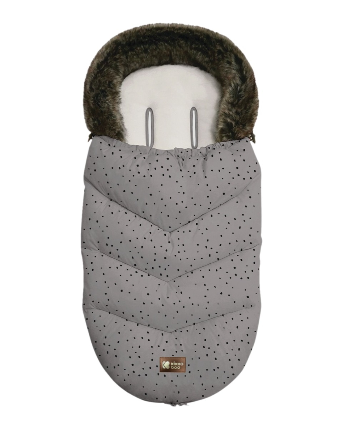 Чувалче за количка Luxury Fur Dots Grey