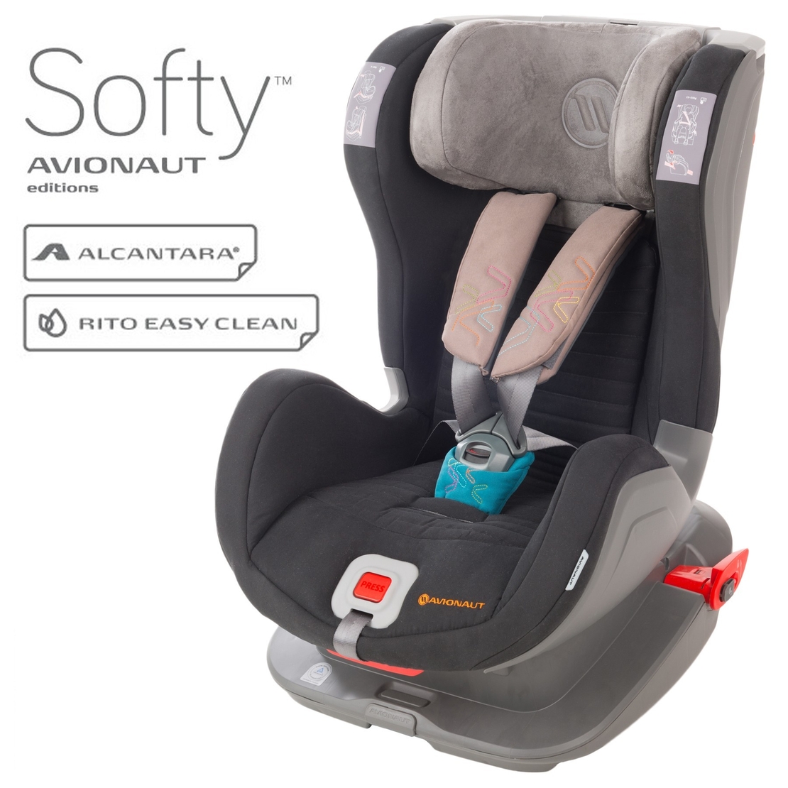  Столче за кола Avionaut Glider Softy F.04, 9-25 кг, Сиво/Синьо 