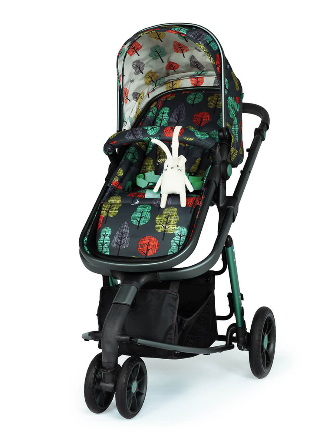 Комплект количка Cosatto Giggle 3 Hare wood 5в1, i-Size база и чувалче за крака