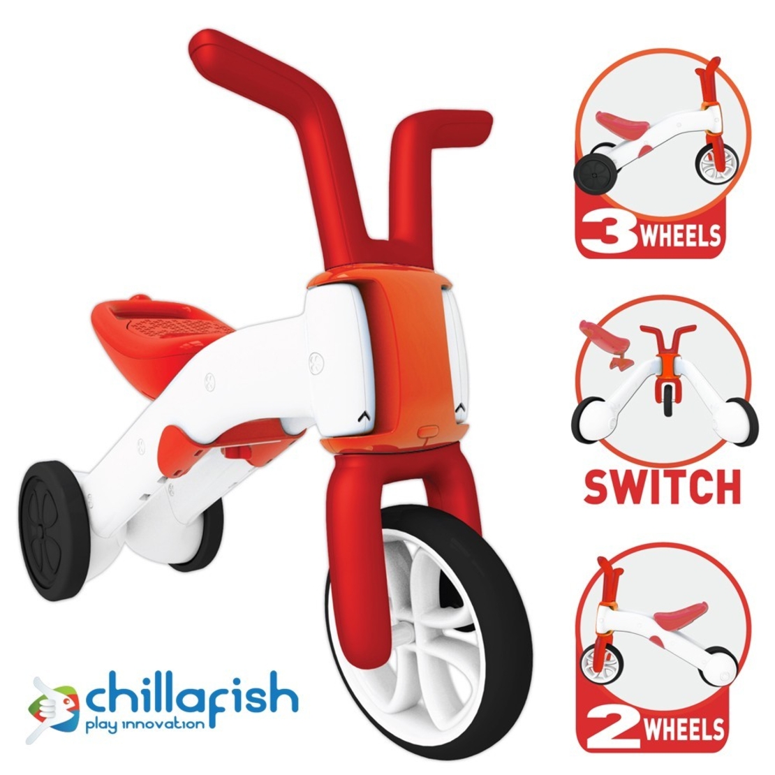  Колело за балансиране Chillafish Bunzi 2в1, Червено 