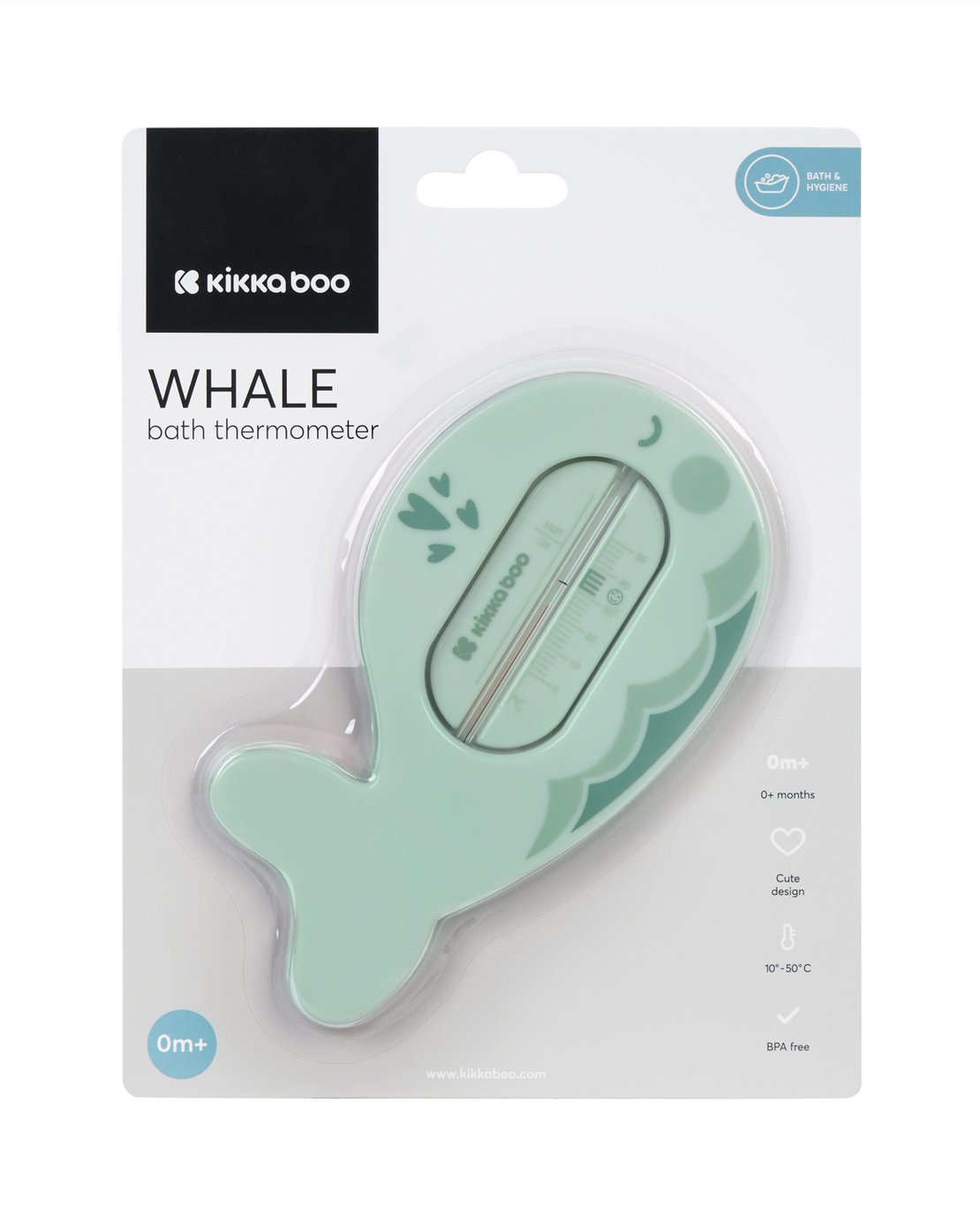 KikkaBoo Термометър за Вода Whale Mint