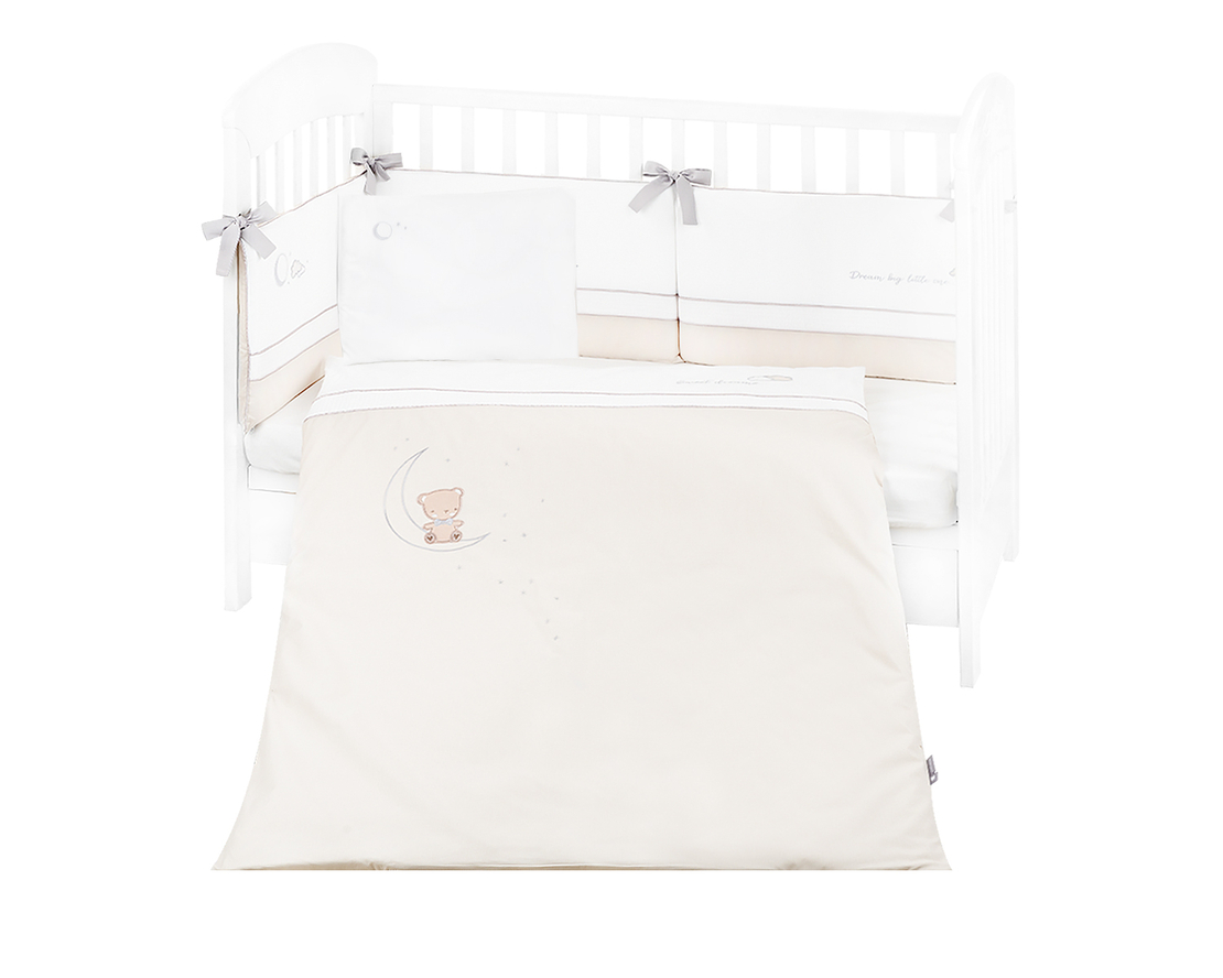Бебешки спален комплект с бродерия 6 части 60/120 Dream Big Beige