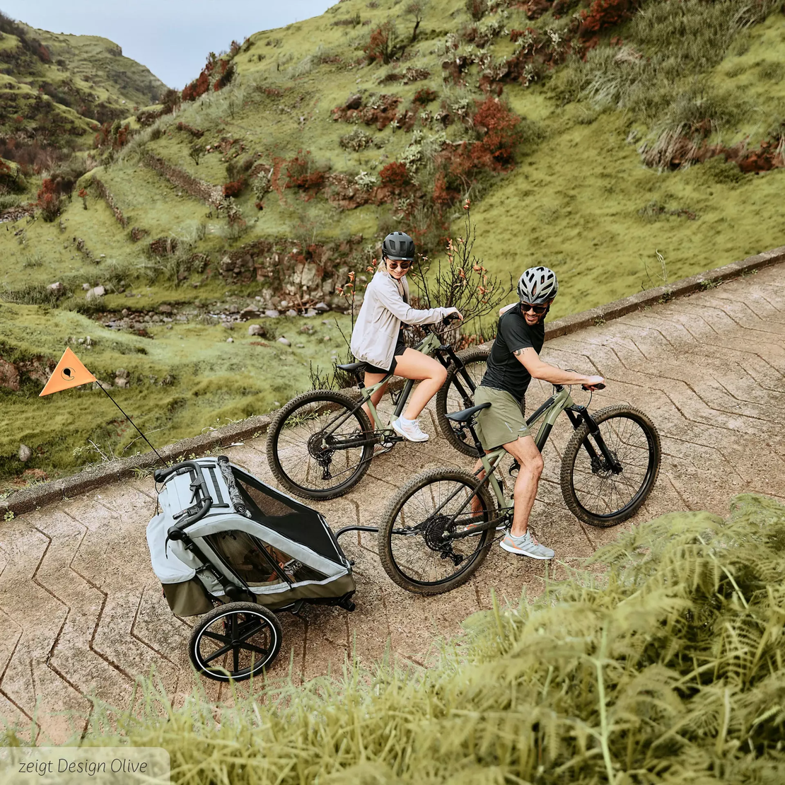 ABC Design Детска Количка за Колело Bicycle Trailer Tour Ink with 2 Comfort Seats & Air Wheels