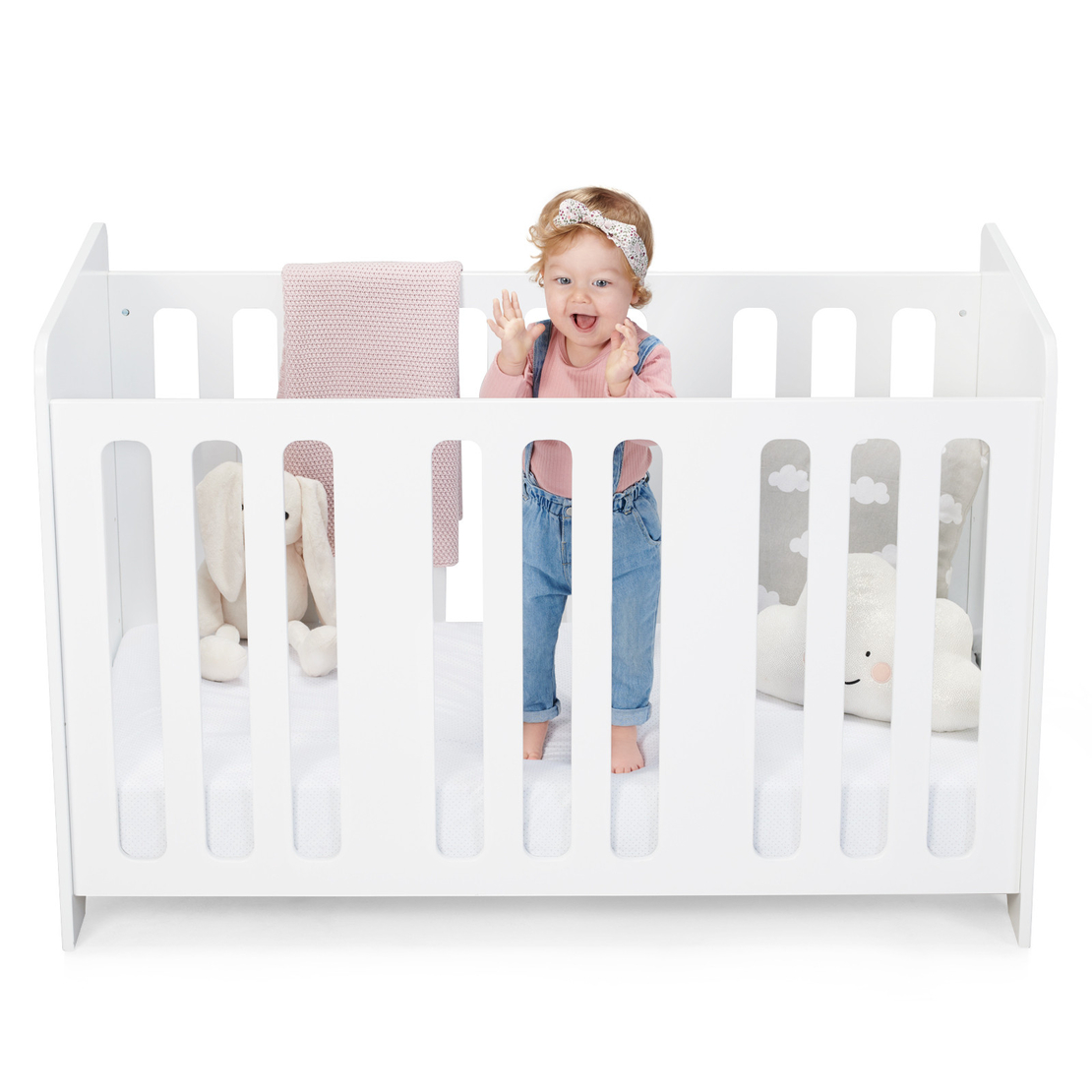 Бебешка кошара KinderKraft STELLO без матрак, Бяла