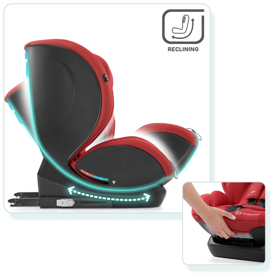 Столче за кола KinderKraft MYWAY, 0 - 36 kg, Черно 