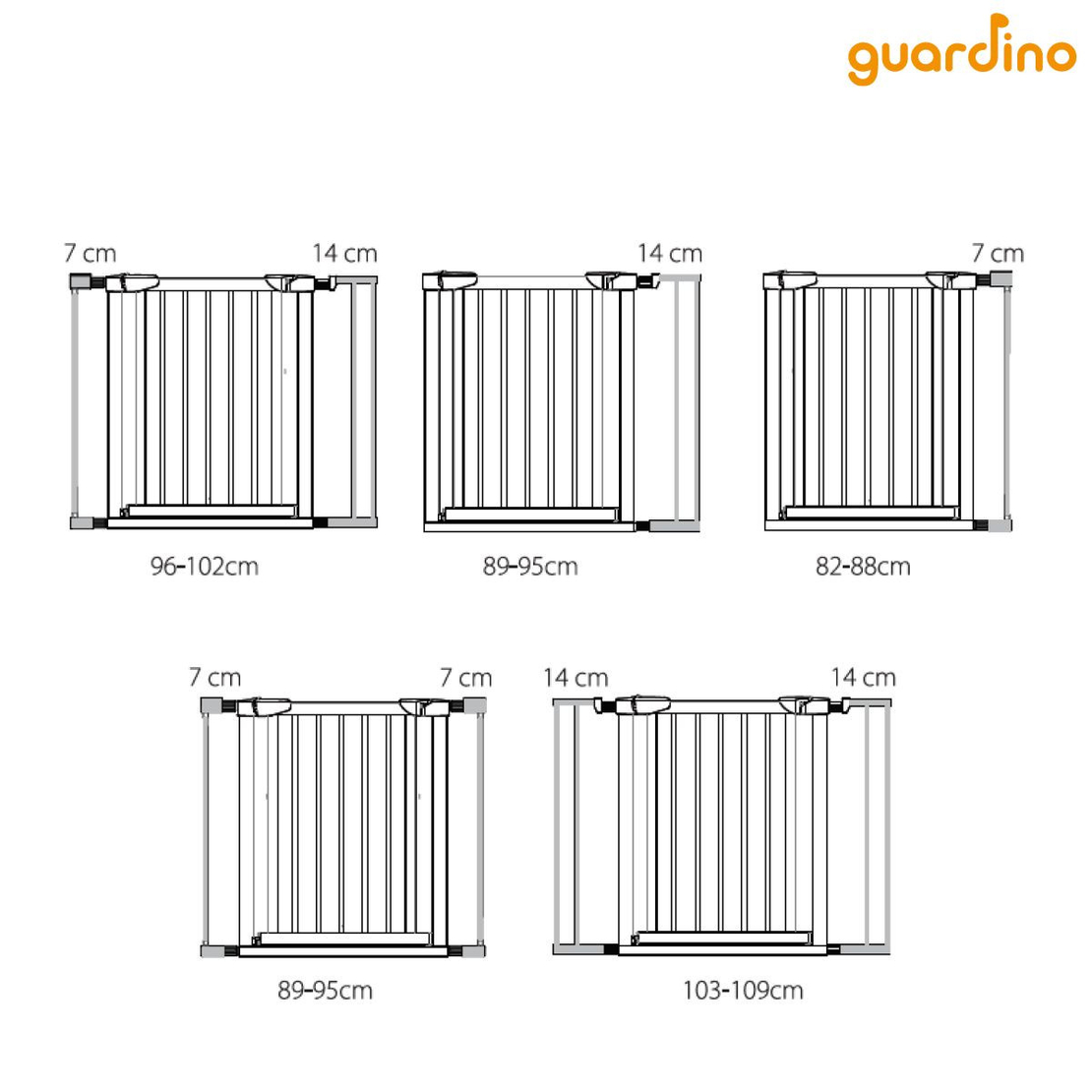  Удължител за преграда за врата Guardino 700011, 7 см 