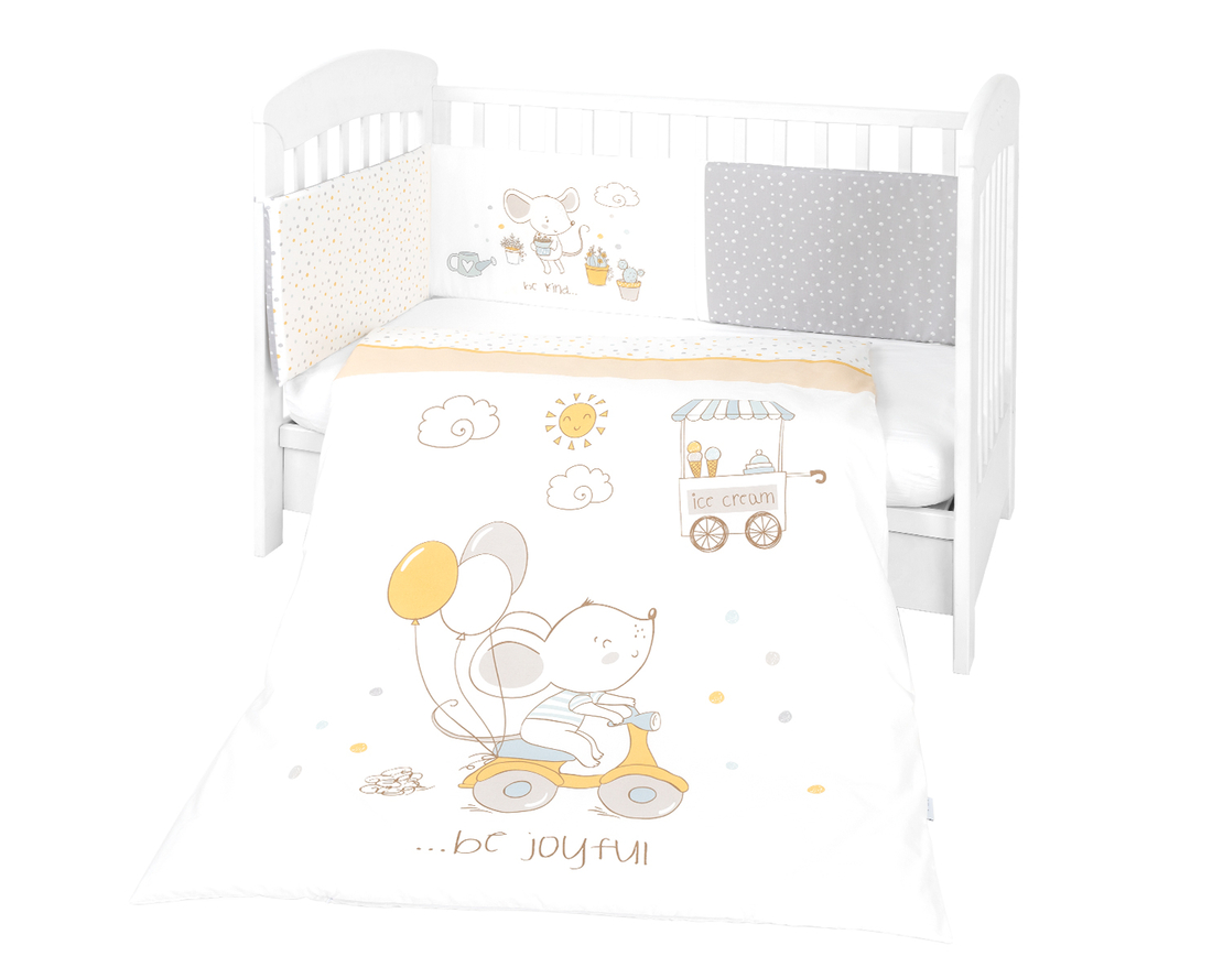 KikkaBoo Бебешки спален комплект 2 части EU style 60/120 Joyful Mice