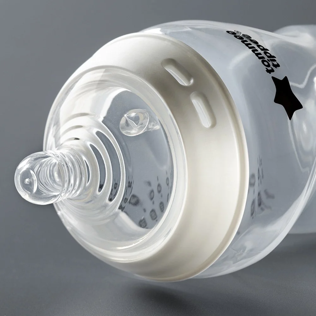 Tommee Tippee Natural Start САМОСТЕРИЛИЗИРАЩ се Комплект от 2 броя бебешки шишета 340мл. за хранене  с биберон със среден поток 3м+