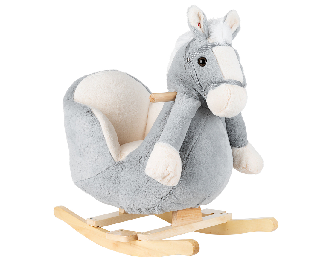 KikkaBoo Люлка със седалка и звук Grey Horse