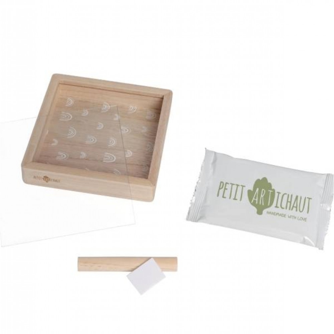 Petit ARTichaut Дървена Рамка за Бебешки Отпечатък Rainbow