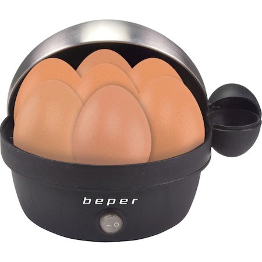  Уред за варене на яйца Beper BC.125, Черен/Инокс 
