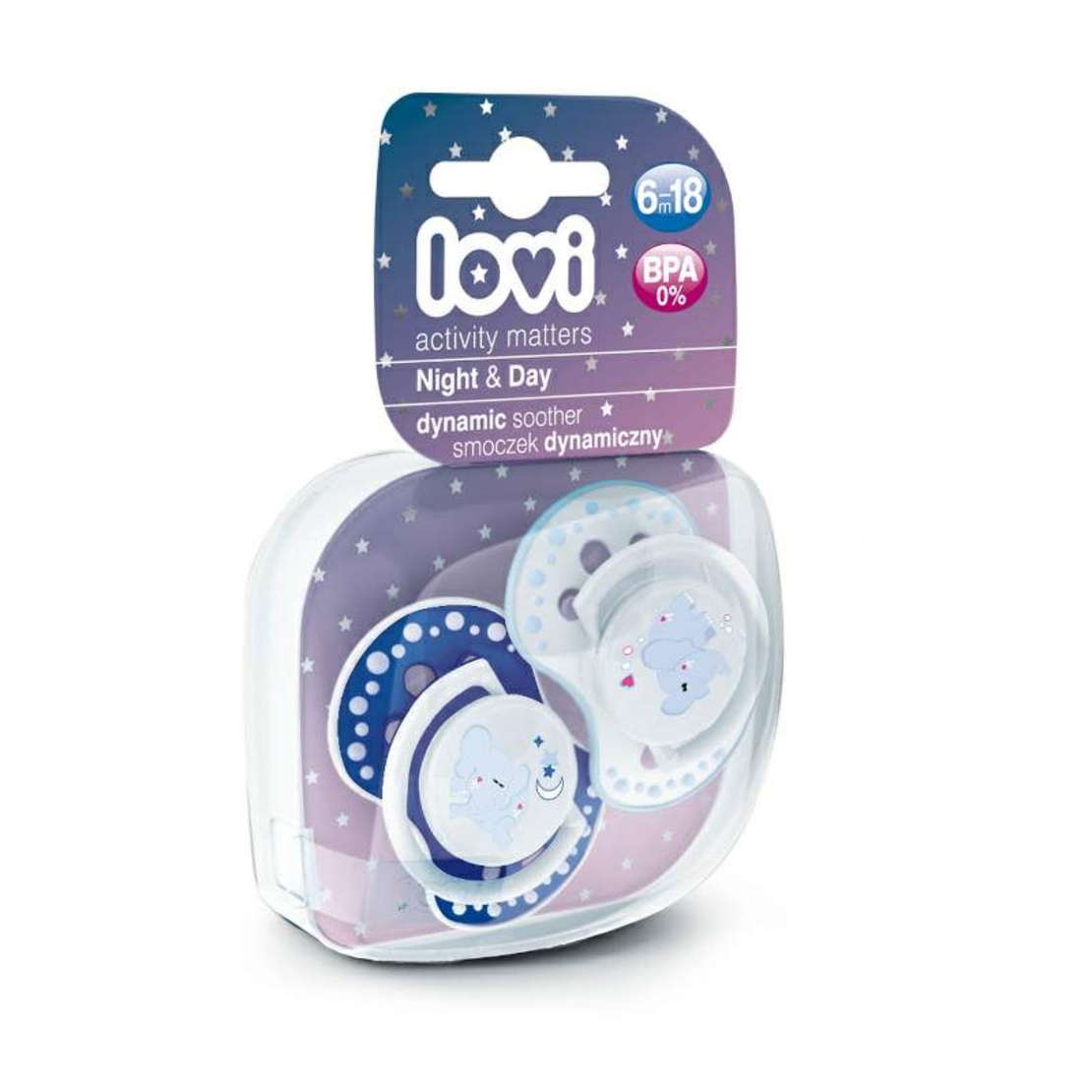 Силиконова залъгалка 2 бр Day and Night 6-18 м 2 бр