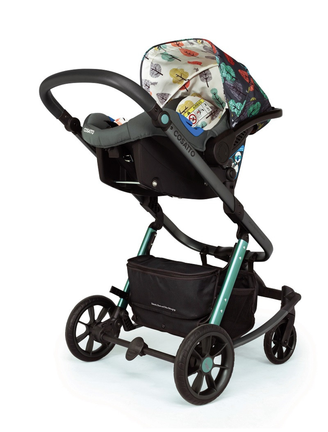 Промопакет Cosatto Giggle Quad Hare Wood 3в1 + i-Size база и чувалче за крака