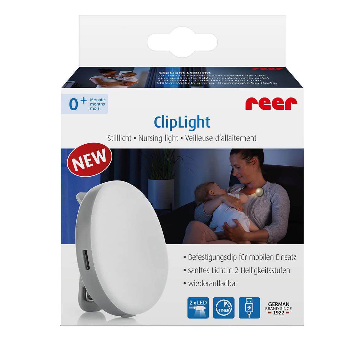  Клипс лампа Reer ClipLight, нежна светлина 