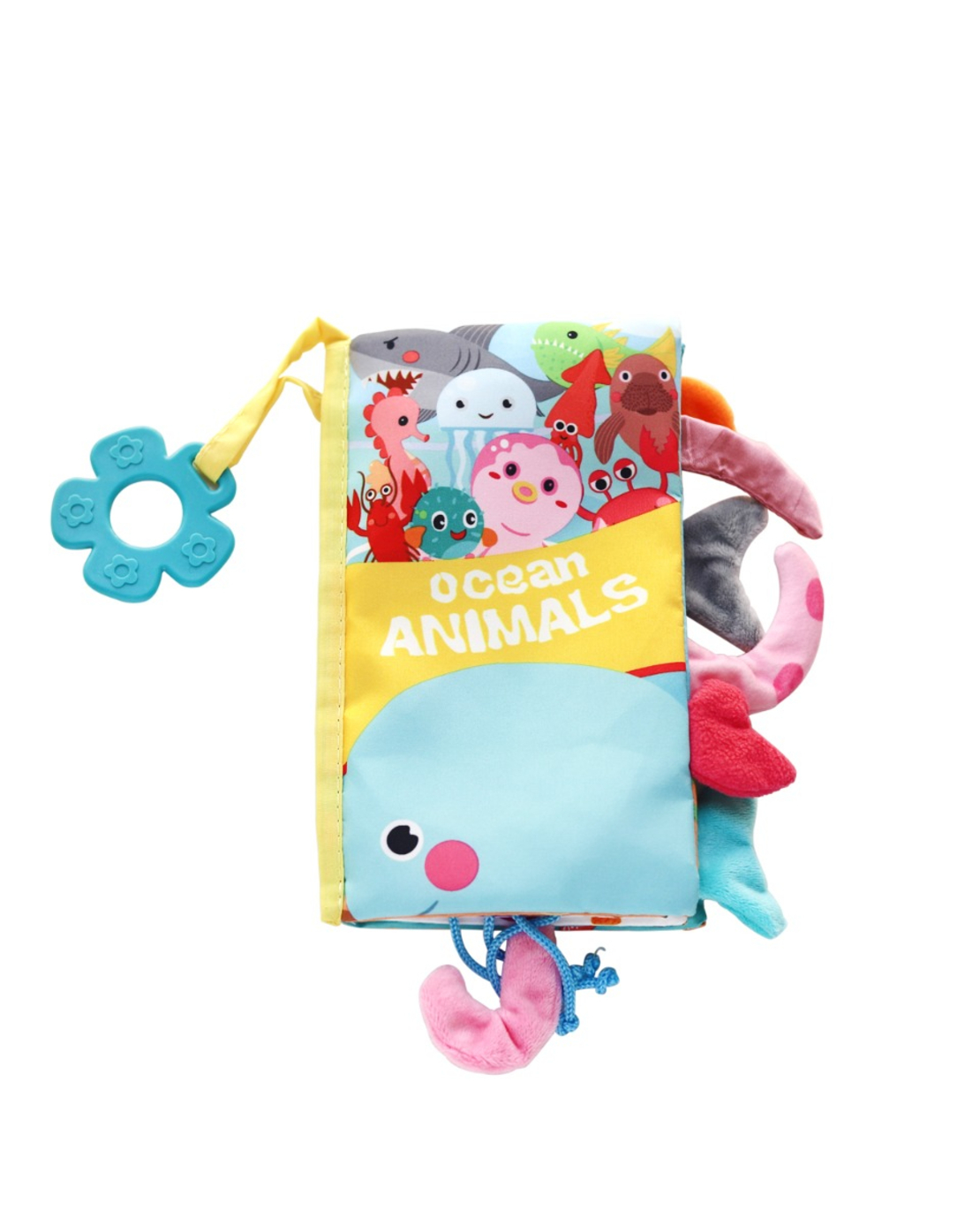 KikkaBoo Образувателна Текстилна Книжка с Чесалка Ocean Animals