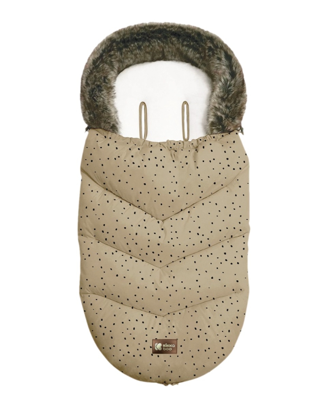Чувалче за количка Luxury Fur Dots Beige