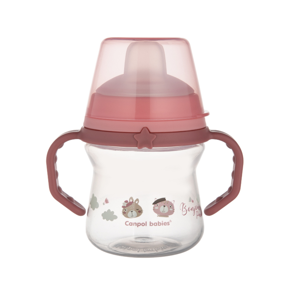 Чаша със сламка 150 мл BONJOUR PARIS pink