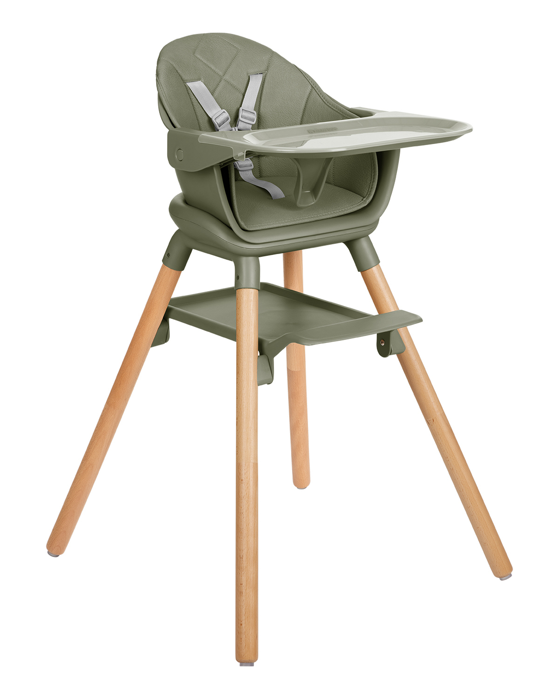 KikkaBoo Стол за Хранене 6в1 Woody Army Green 2024