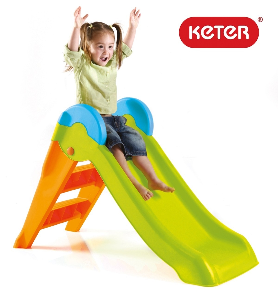 Детска пързалка Keter Boogie Slide, Зелена/Оранжева