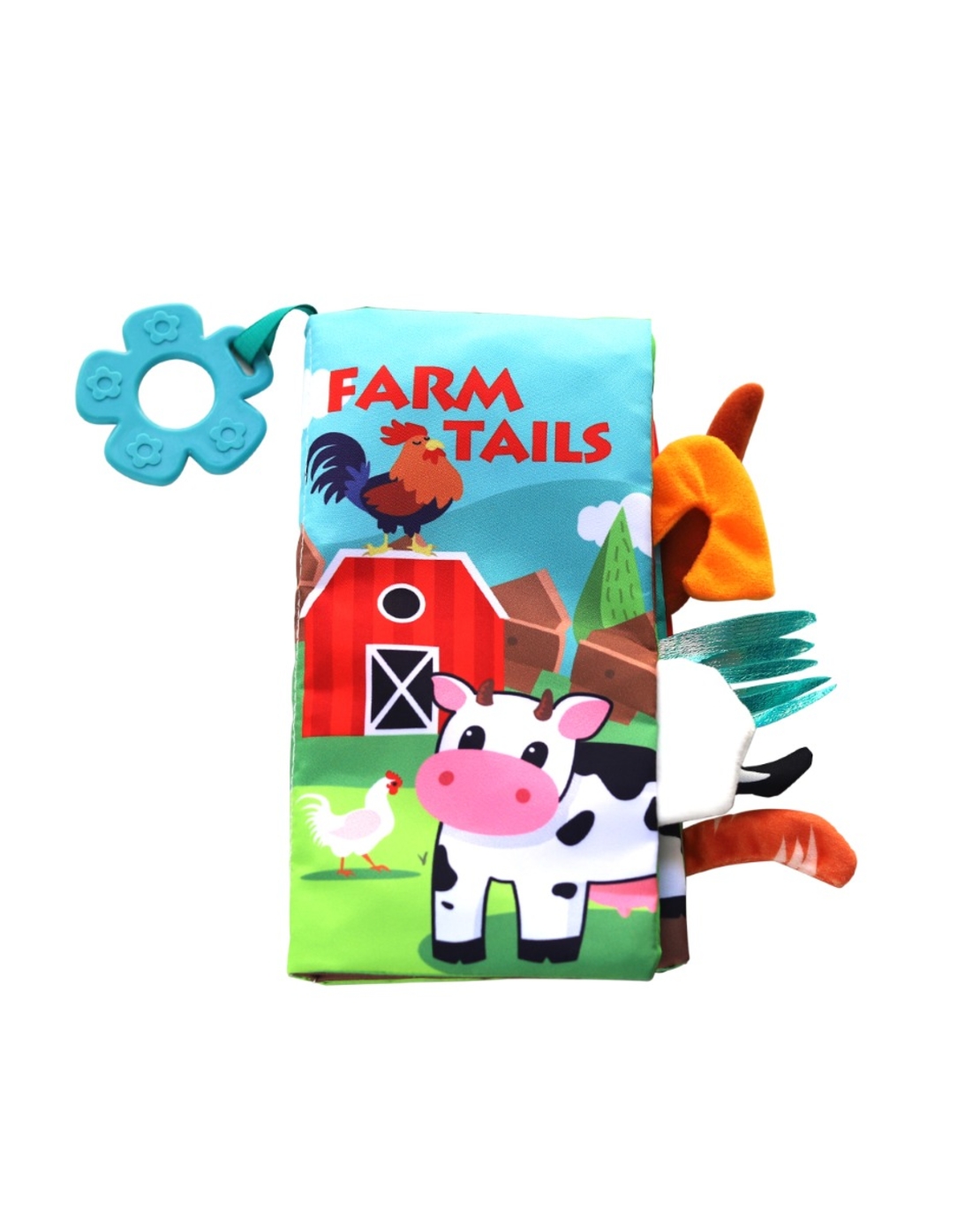 KikkaBoo Образователна текстилна книжка с чесалка Farm Tails