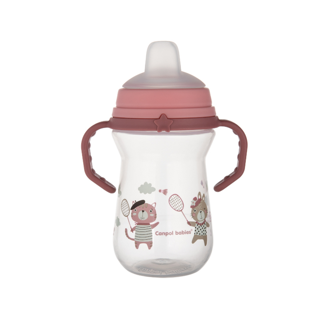 Чаша със сламка 250 мл BONJOUR PARIS pink