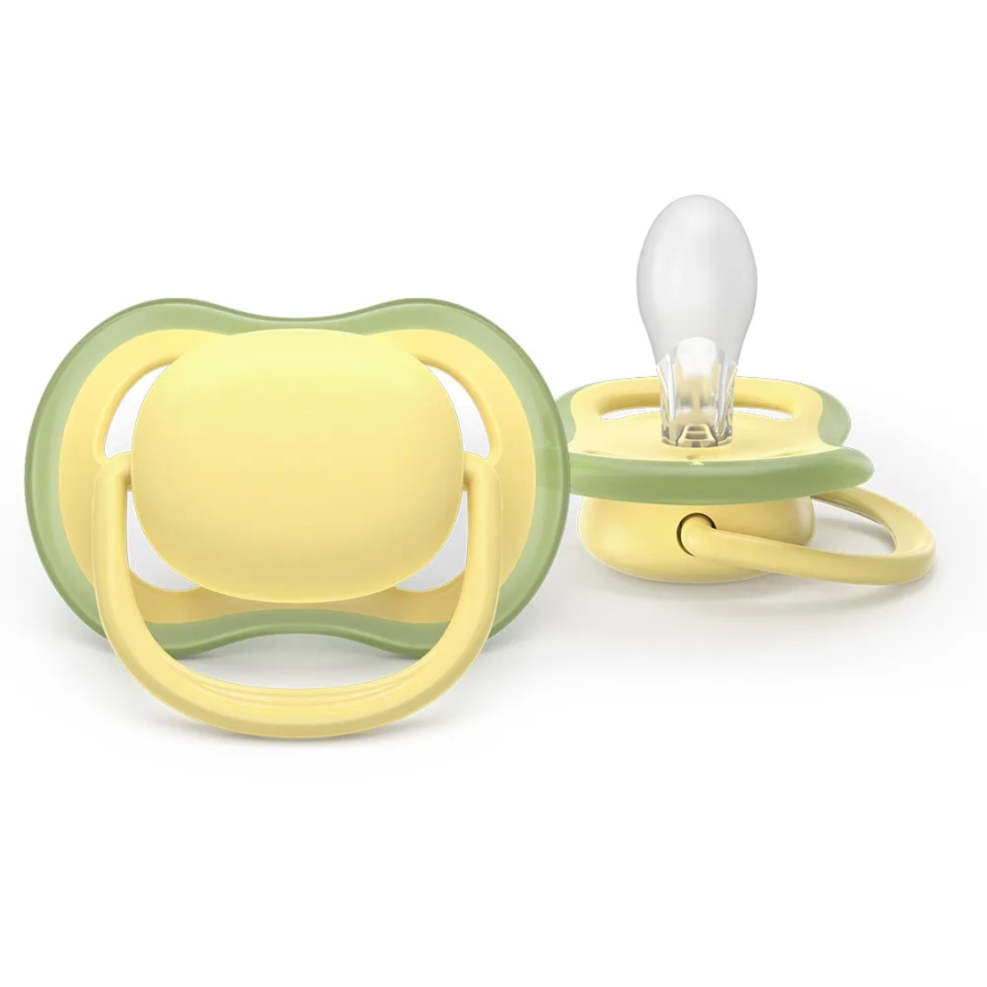 Philips AVENT SCF349/50 Комплект 2 Броя Ортодонтски Силиконови Залъгалки Ultra Air 18м+ Пастелни Цветове в Кутия за Стерилизиране