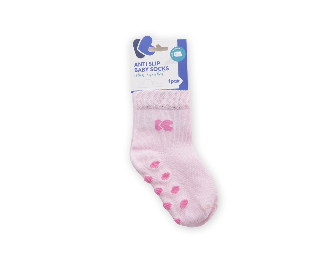 Бебешки чорапи с релефно стъпало Pink 6-12м