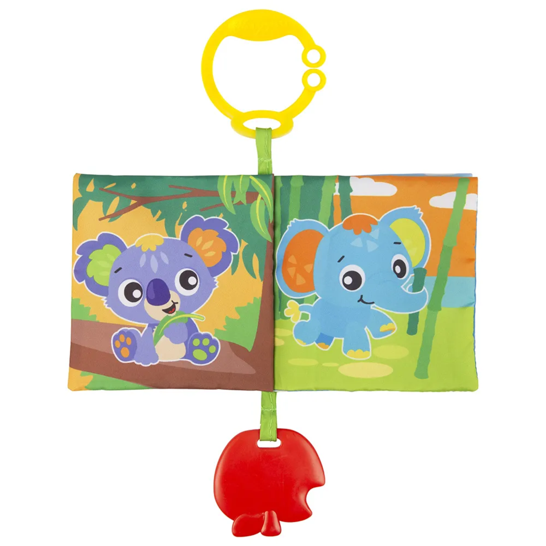 Playgro First Fun Stroller Book 0м+ Мека Текстилна Книжка с 4 Шумолящи Листа с Гризалка и Клипс за Количка