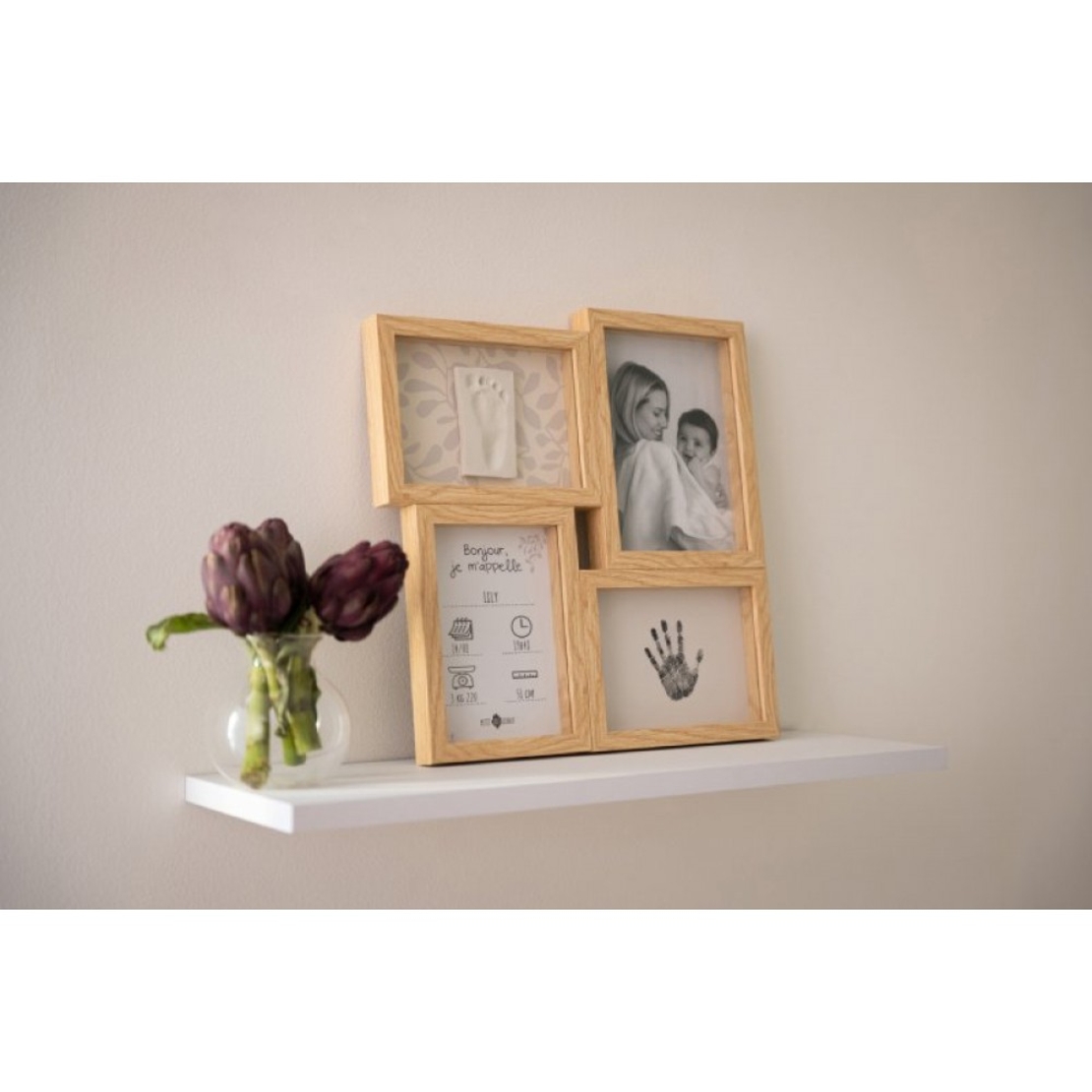 Petit ARTichaut Дървена Пъзел Рамка за Бебешки Отпечатъци и Снимки vy Grey
