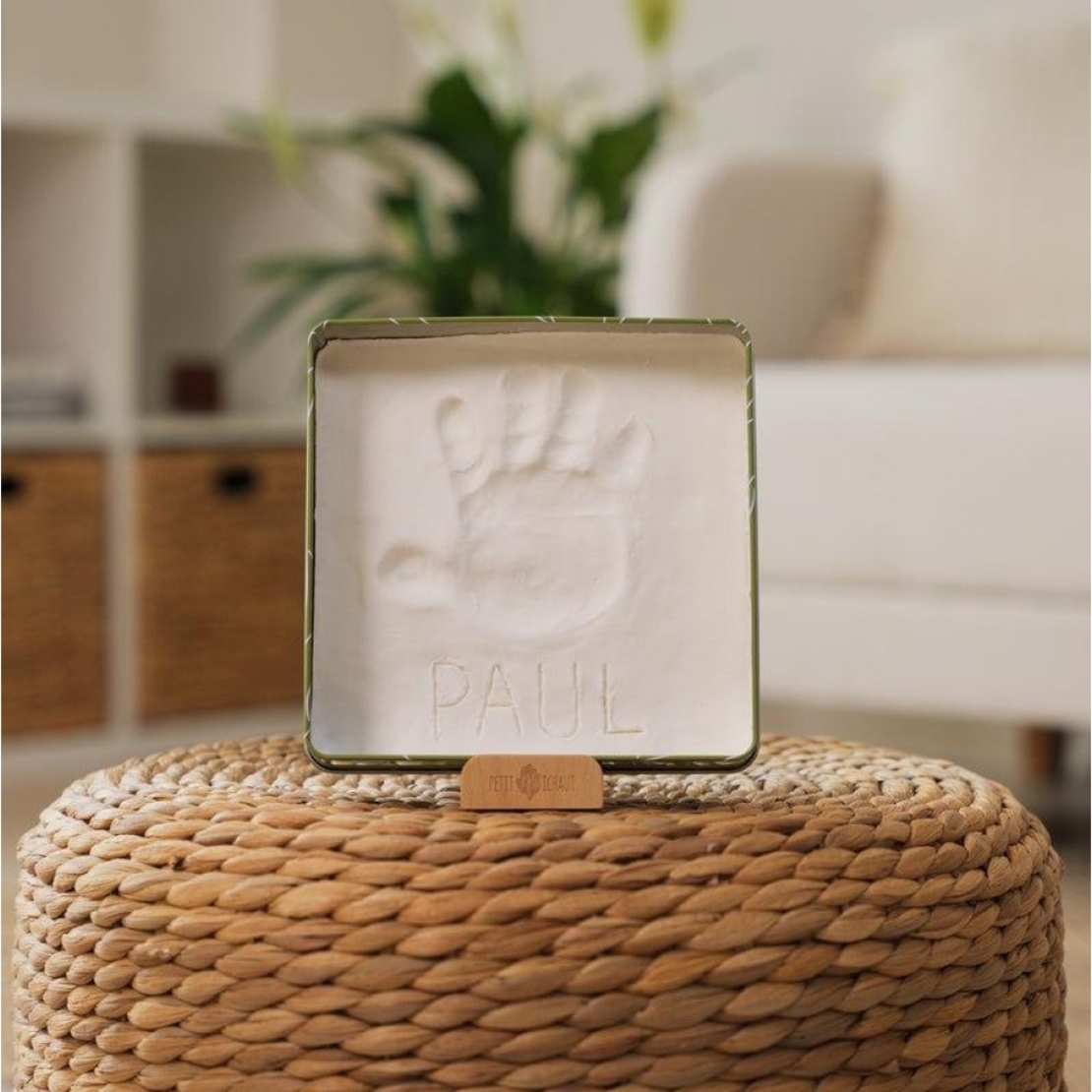 Petit ARTichaut Правоъгълна Метална Кутия за Бебешки Отпечатък със Стойка Olive Tree