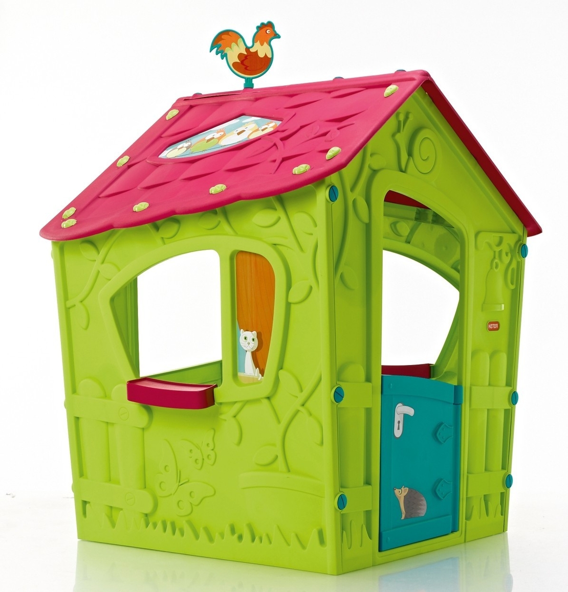  Пластмасова къща за игра Keter Magic Playhouse, Зелена/Синя/Розова 