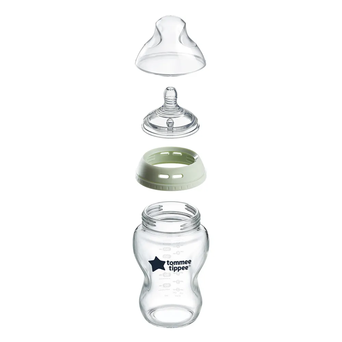 Tommee Tippee Natural Start Стъклено Шише за Хранене  250 ml с Биберон с Бавен Поток 0м+