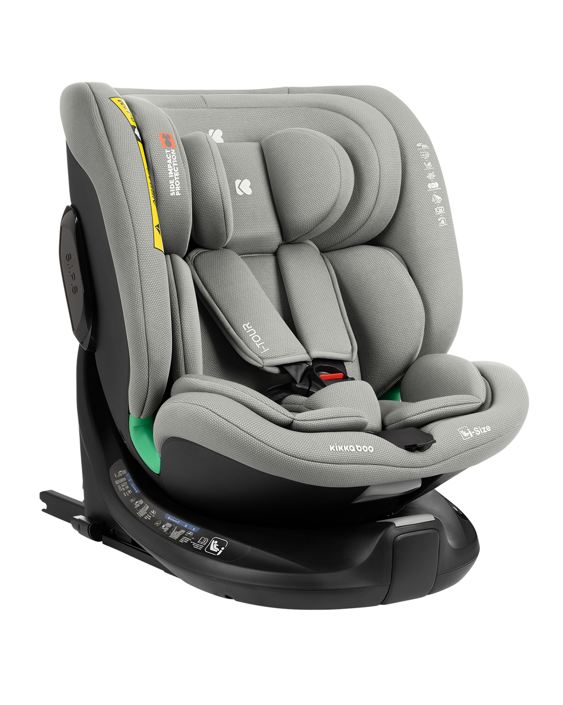 KikkaBoo Стол за Кола 40-150 см i-Tour i-SIZE Light Grey