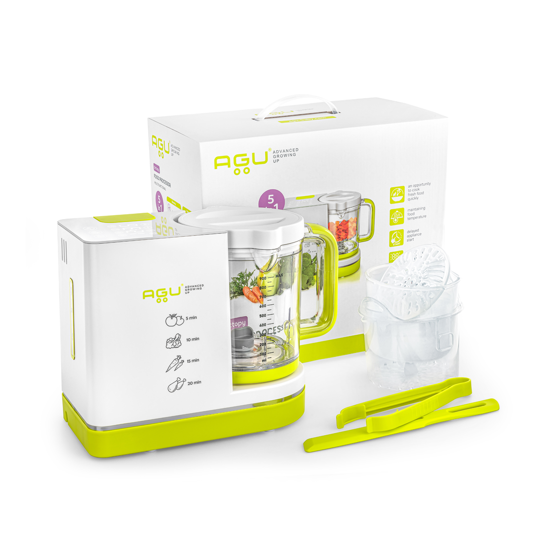AGU OCTOPY КУХНЕНСКИ РОБОТ 5 В 1 ЗА ПРИГОТВЯНЕ НА ДЕТСКА ХРАНА