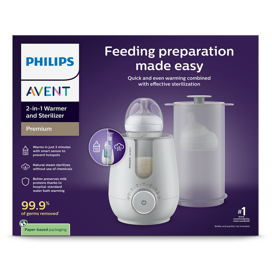 Philips Avent Premium SCF359/00 Многофункционален Уред за Стерилизация Размразяване и Затопляне на Кърма и Бебешка Храна