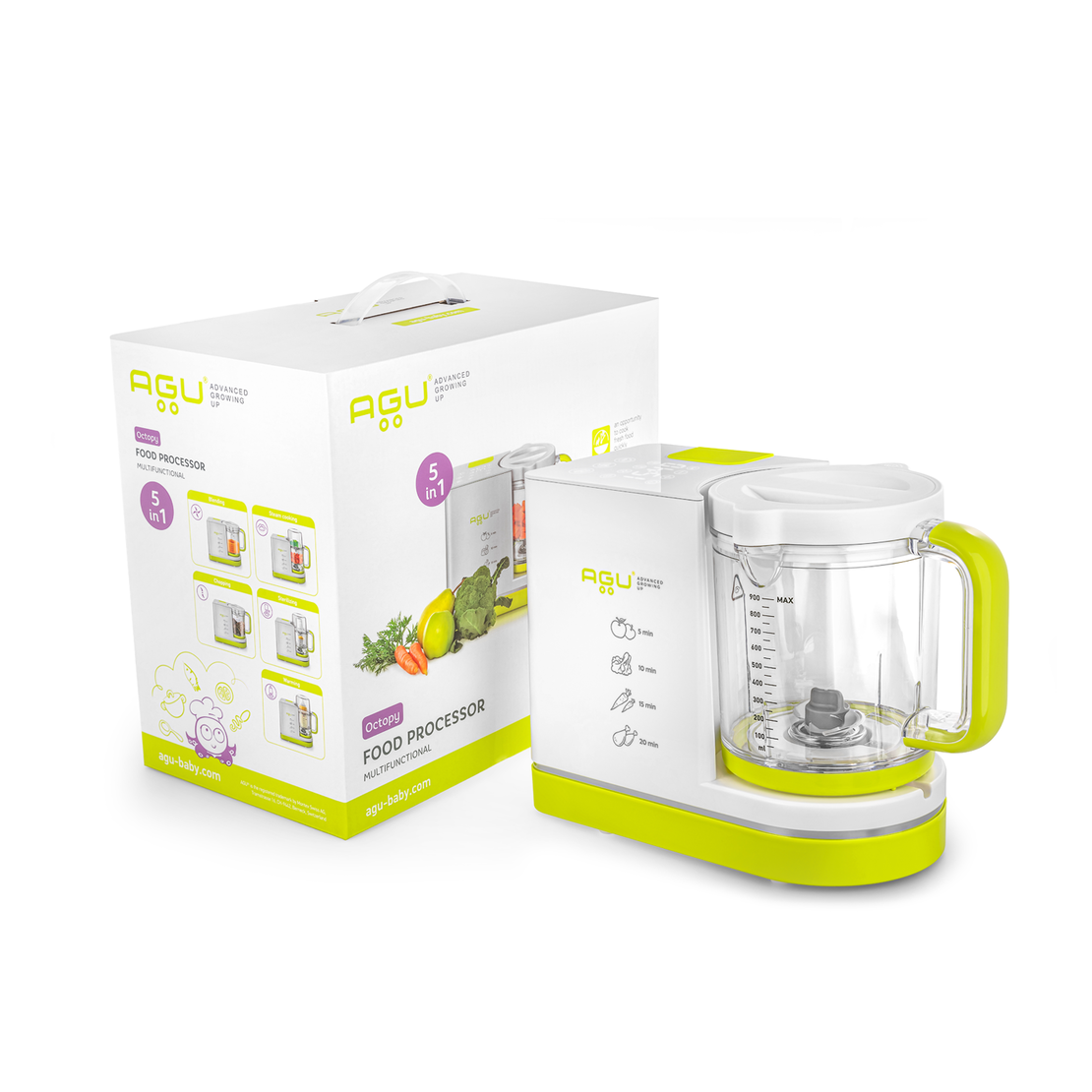 AGU OCTOPY КУХНЕНСКИ РОБОТ 5 В 1 ЗА ПРИГОТВЯНЕ НА ДЕТСКА ХРАНА