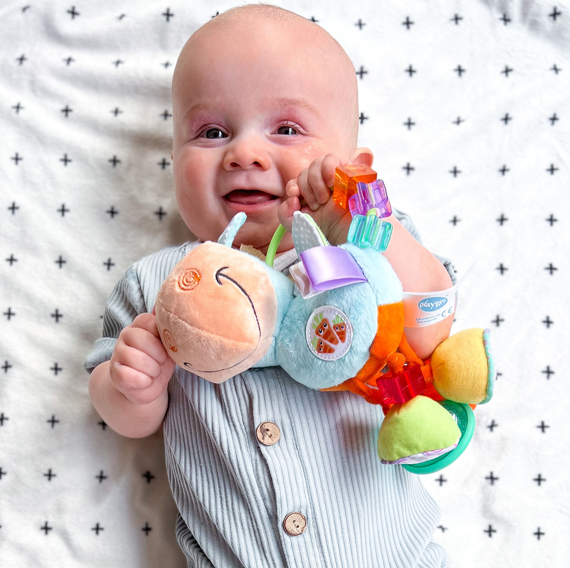 PLAYGRO ДРЪНКАЛКА КОНЧЕ ХОП ТРОП ЦВЯТ СИН  3М+