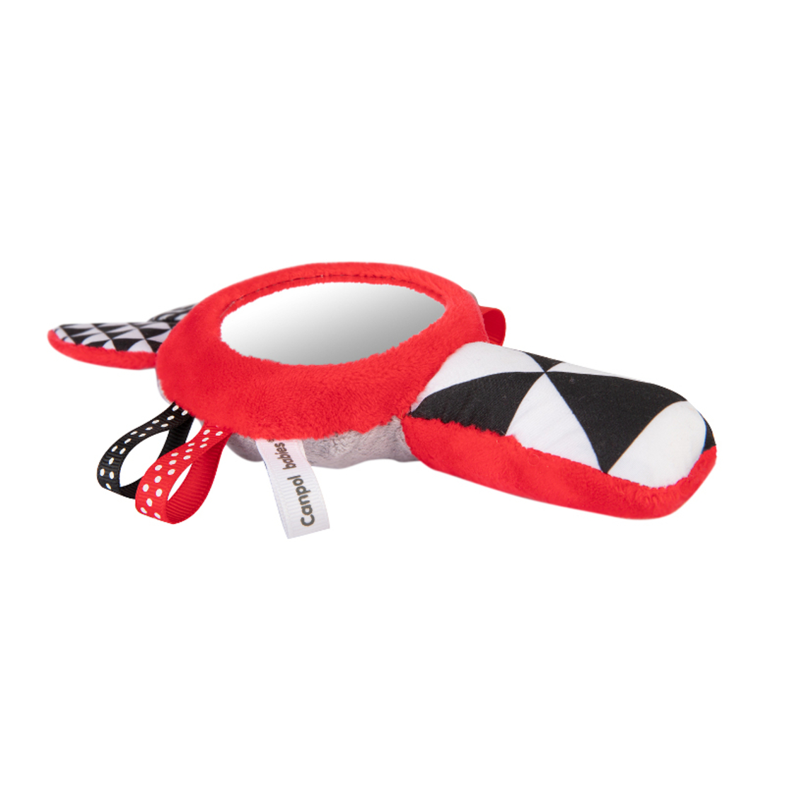 Мека контрастна играчка със свирка и огледало SENSORY TOYS
