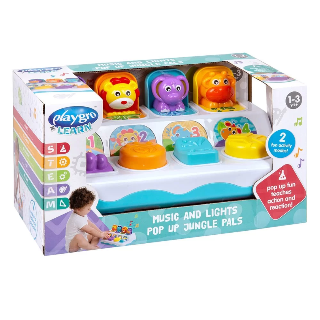 PLAYGRO МУЗИКАЛНА ИГР. СЪС СВЕТЛИНИ ИЗСКАЧАЩИ ЖИВОТНИ 12-36М