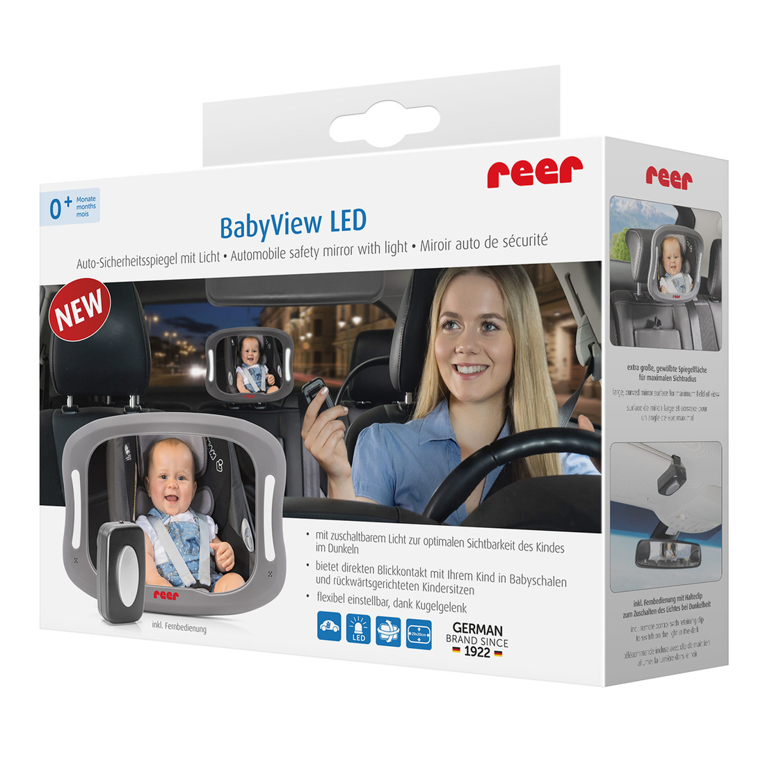  Огледало за наблюдение в автомобил Reer BabyView LED 