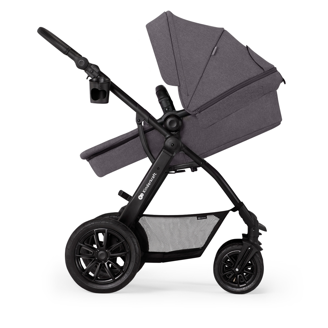 Количка KinderKraft Xmoov 2023, 3в1, Тъмно сива